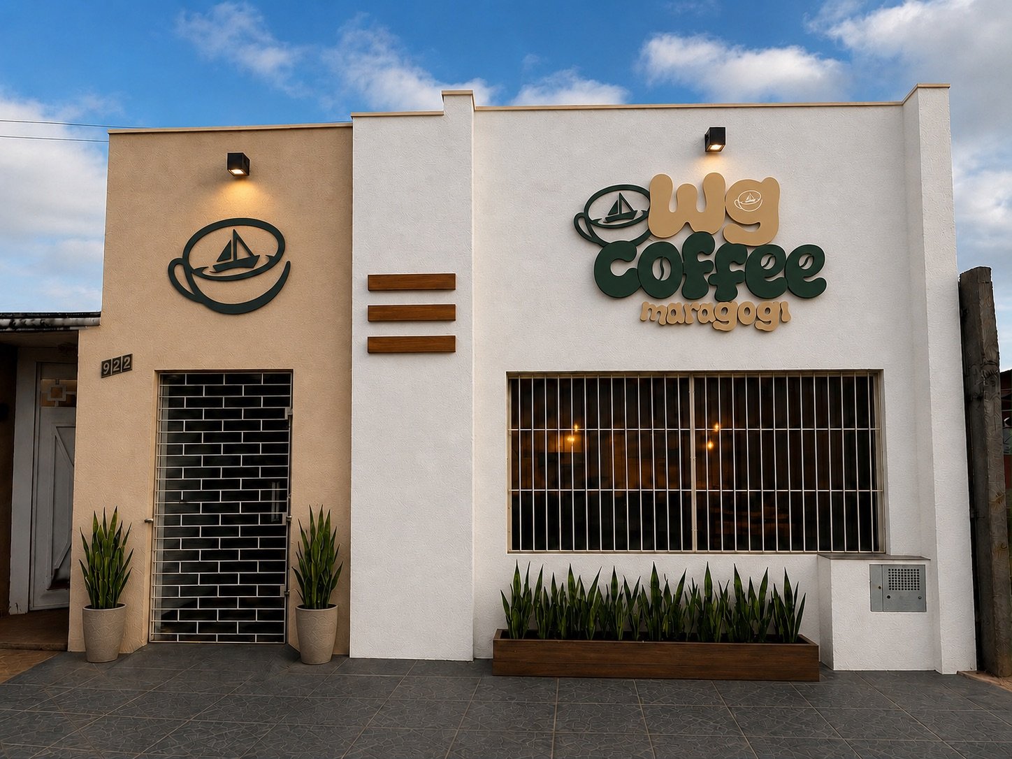 Fachada da WG Coffee em Planalto, SP